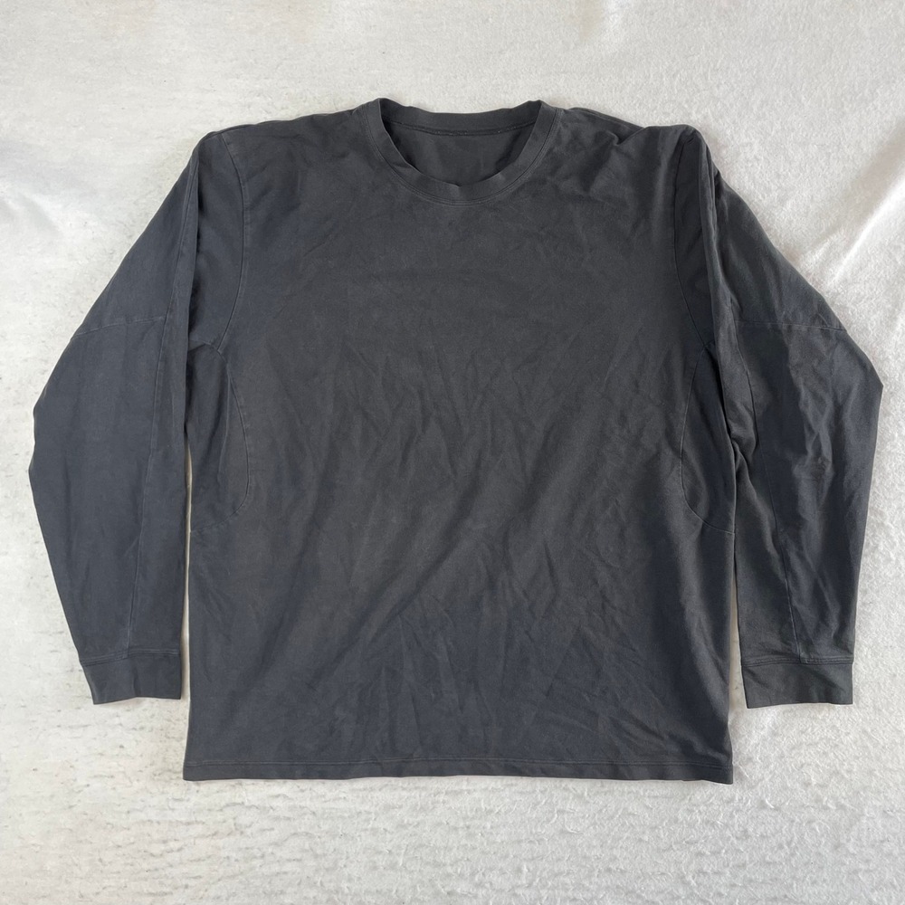 Lululemon Long Sleeve Shirt Mens XL Black Fundamental Tee Cotton Blend